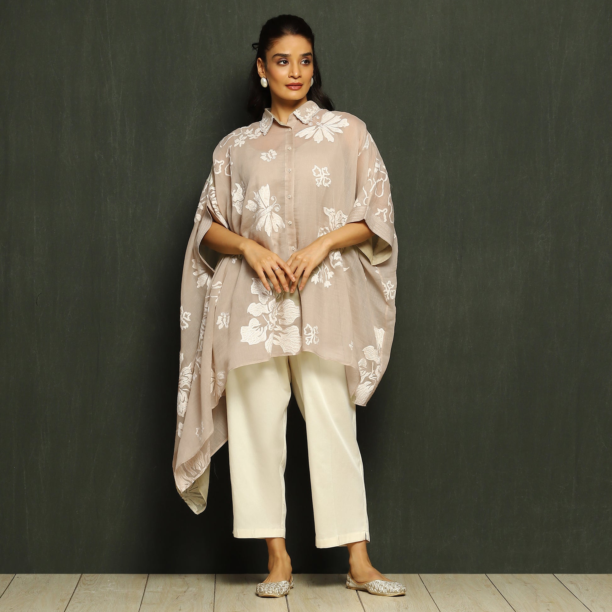 Desert Taupe Asymmetrical Top