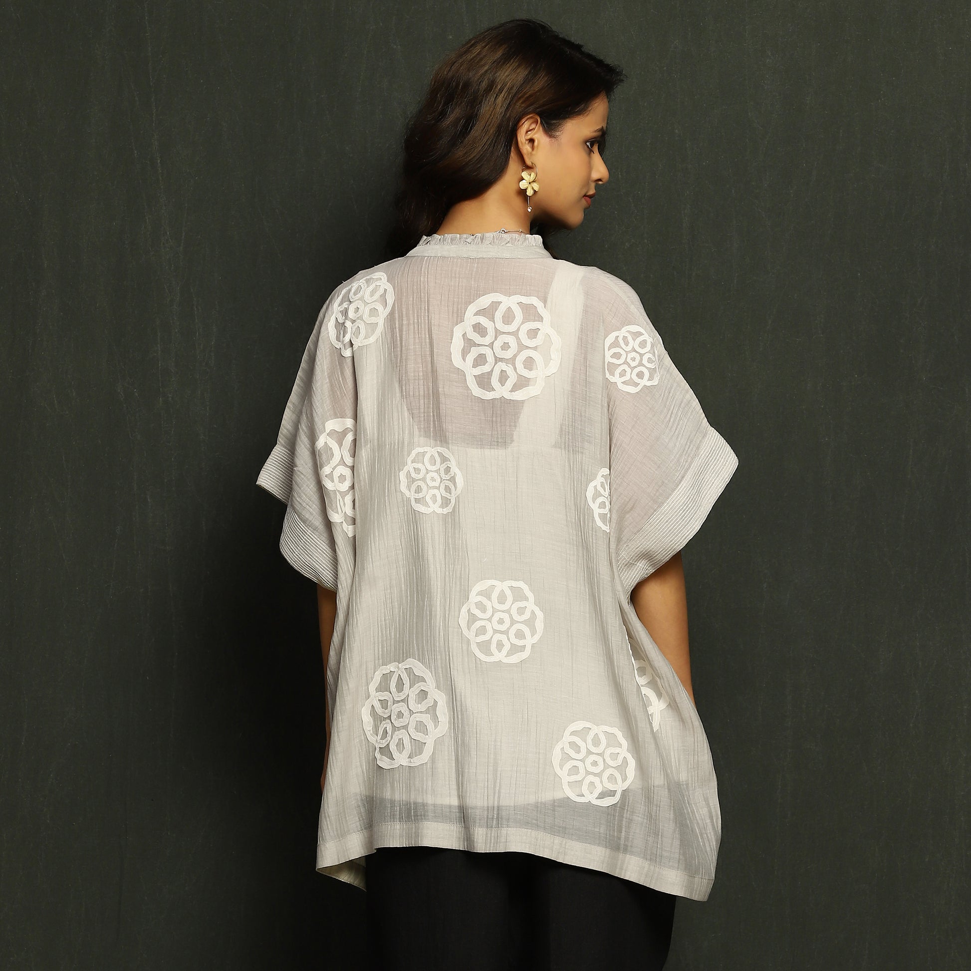 White As Feather Mul - Chanderi Top