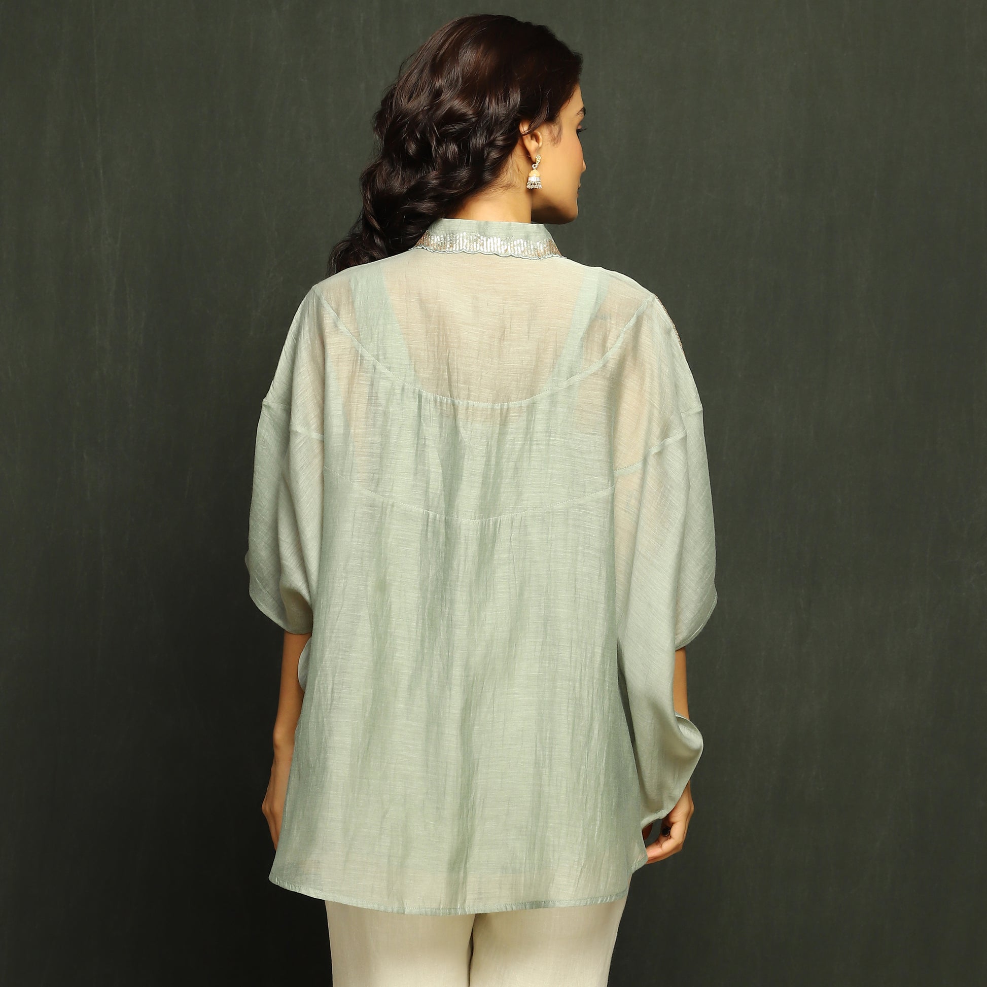 Sage Green Sequined Tunic