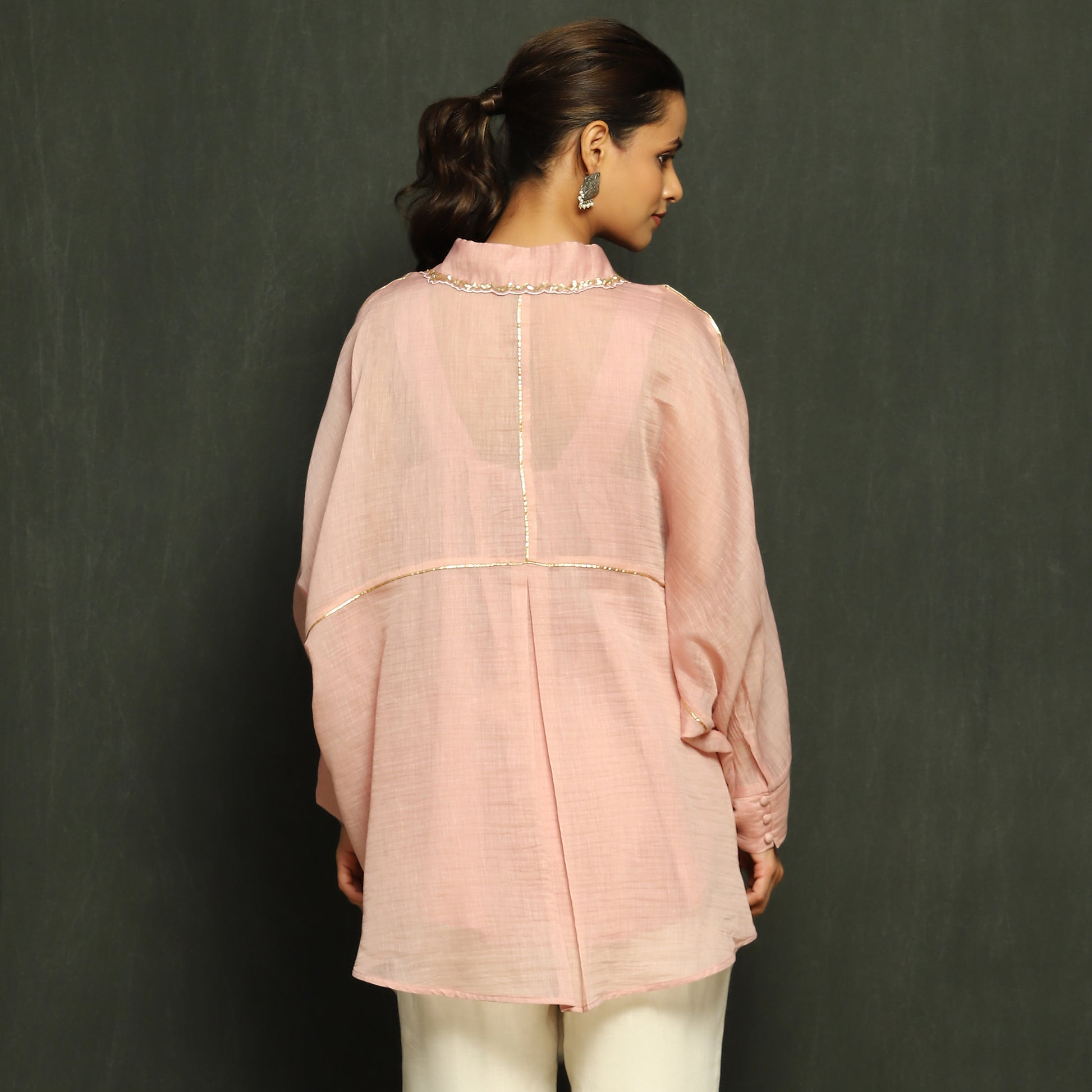 Blush Mul - Chanderi Top
