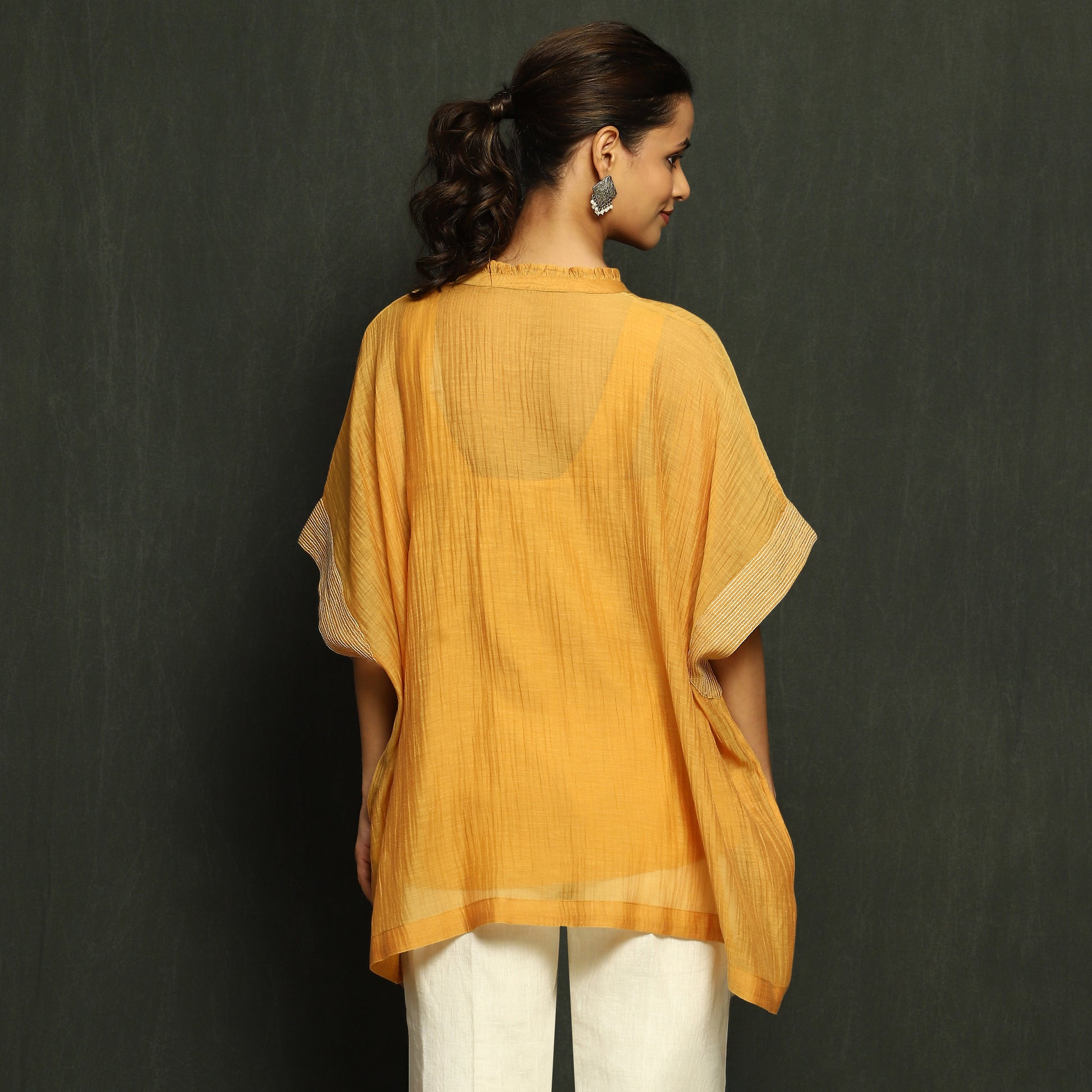 Marigold Embroidered Poncho Top