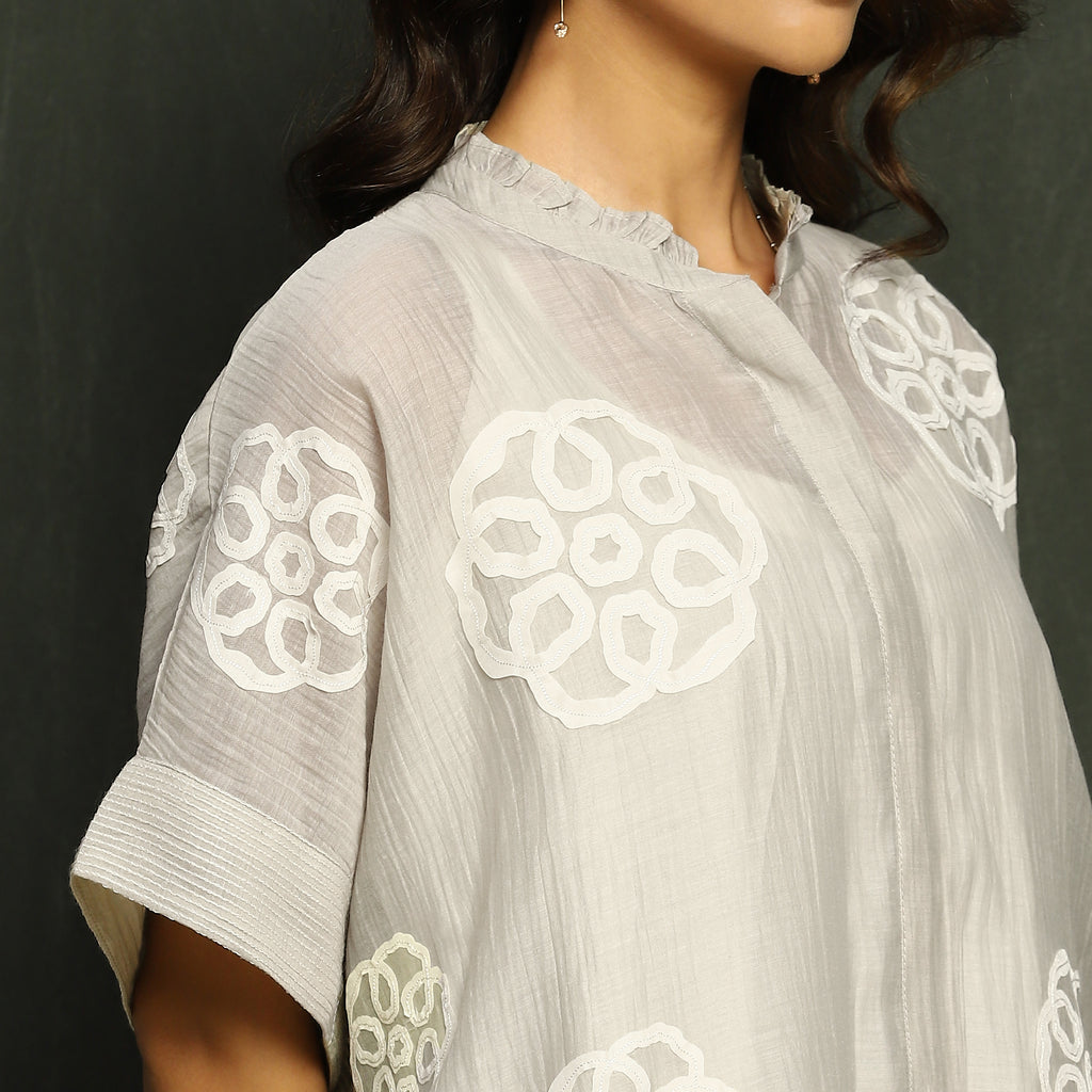 White As Feather Mul - Chanderi Top