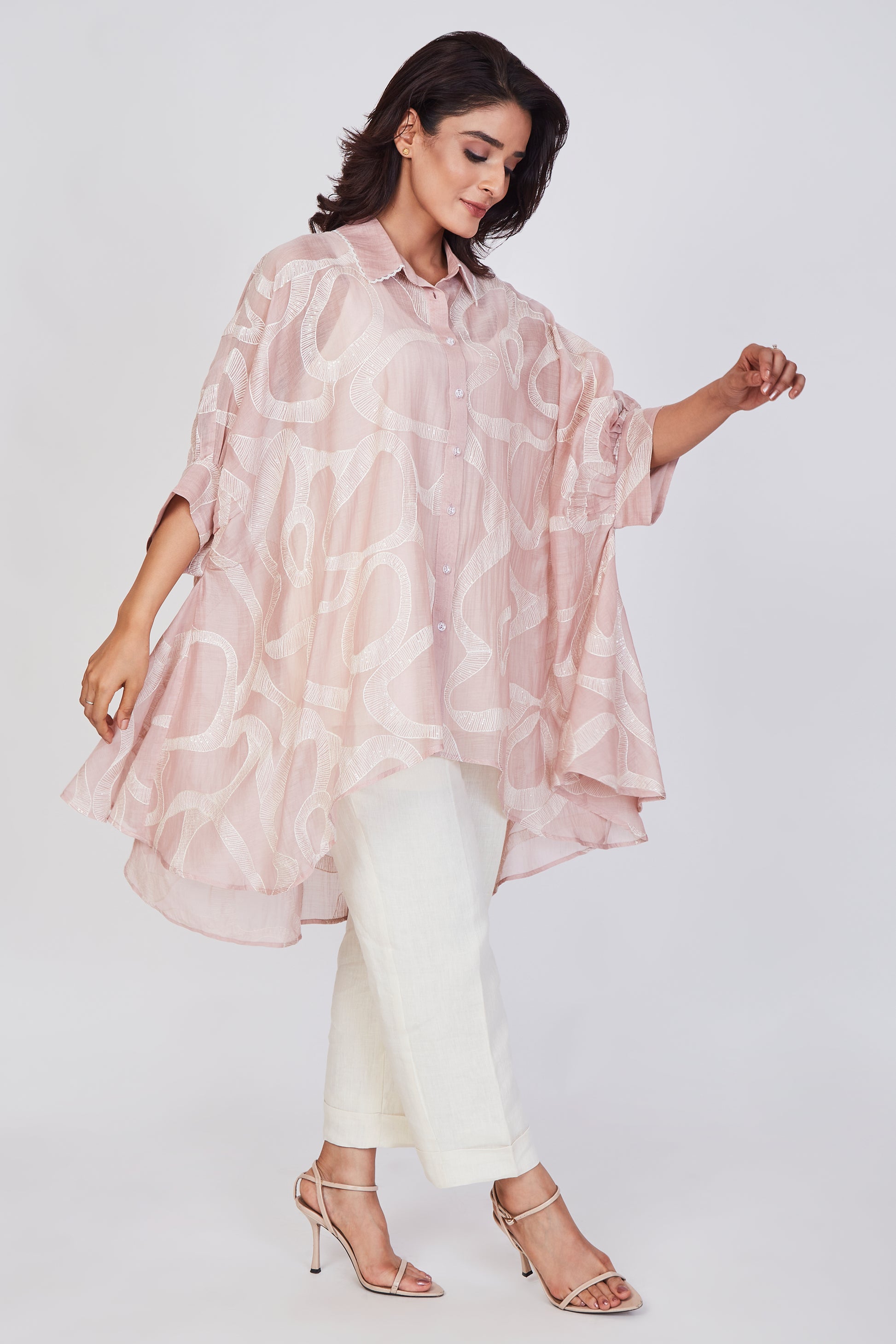 Short Sleeve Pink Designer Top