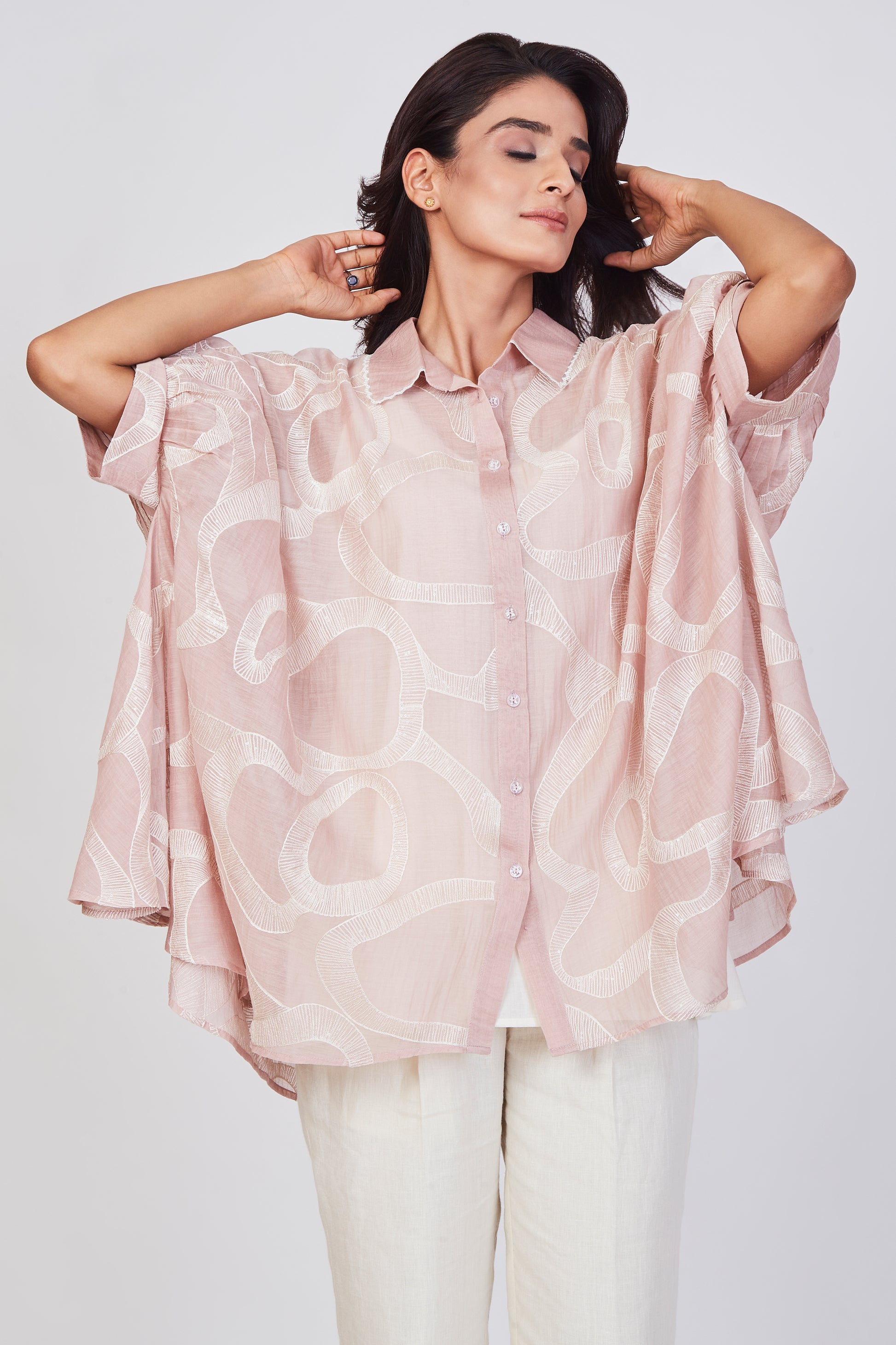 Short Sleeve Pink Designer Top